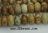 CRB2856 15.5 inches 5*8mm rondelle picture jasper beads