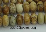 CRB2857 15.5 inches 6*10mm rondelle picture jasper beads