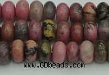 CRB2885 15.5 inches 4*6mm rondelle rhodonite beads wholesale