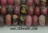 CRB2886 15.5 inches 5*8mm rondelle rhodonite beads wholesale