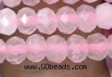 CRB3001 15.5 inches 4*6mm faceted rondelle rose quartz beads