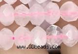 CRB3002 15.5 inches 6*8mm faceted rondelle rose quartz beads