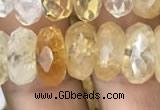 CRB3014 15.5 inches 6*12mm faceted rondelle citrine beads