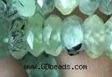 CRB3017 15.5 inches 6*12mm faceted rondelle prehnite beads