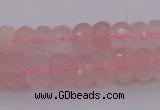 CRB304 15.5 inches 5*8mm - 10*14mm faceted rondelle rose quartz beads