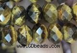 CRB3040 15.5 inches 6*8mm faceted rondelle yellow tiger eye beads