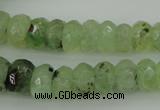 CRB305 5*8mm - 10*14mm faceted rondelle green rutilated quartz beads