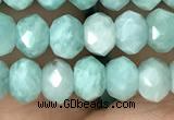 CRB3071 15.5 inches 4*6mm faceted rondelle amazonite gemstone beads