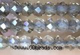 CRB3105 15.5 inches 2*3mm faceted rondelle tiny smoky quartz beads