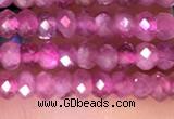 CRB3110 15.5 inches 2*3mm faceted rondelle tiny pink tourmaline beads