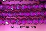 CRB3112 15.5 inches 2*3mm faceted rondelle tiny garnet beads