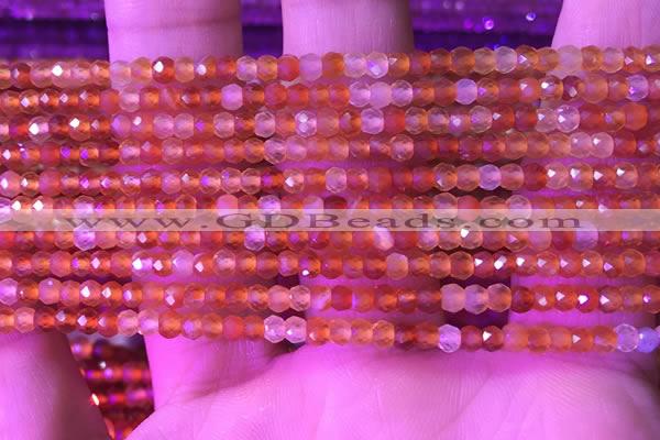 CRB3126 15.5 inches 2*3mm faceted rondelle tiny red agate beads