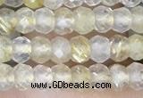 CRB3148 2.5*4mm faceted rondelle tiny golden rutilated quartz beads