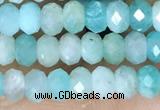 CRB3155 15.5 inches 2.5*4mm faceted rondelle tiny amazonite beads