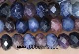 CRB3161 15.5 inches 2.5*4mm faceted rondelle tiny ruby & sapphire beads