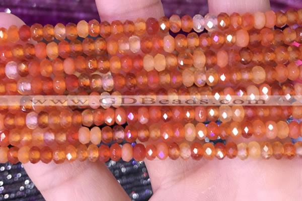 CRB3170 15.5 inches 2.5*4mm faceted rondelle tiny red agate beads