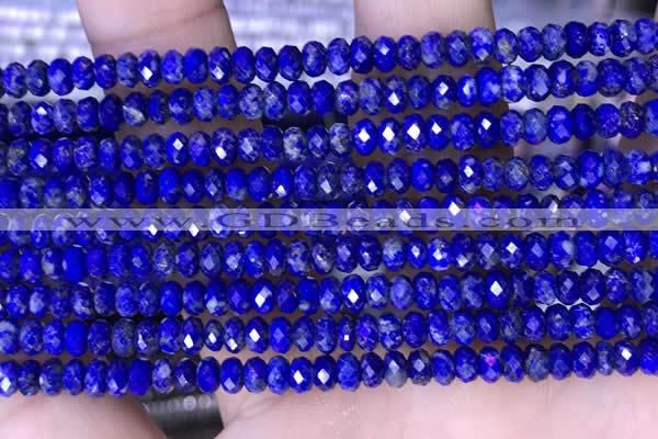 CRB3177 15.5 inches 2.5*4mm faceted rondelle tiny lapis lazuli beads