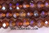 CRB3186 15.5 inches 3*5mm faceted rondelle tiny orange garnet beads