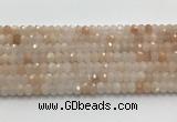 CRB3217 15.5 inches 4*6mm faceted rondelle pink aventurine jade beads wholesale