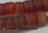 CRB325 15.5 inches 8*12mm tyre matte red agate gemstone beads