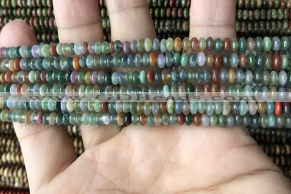 CRB4009 15.5 inches 2.5*4.5mm rondelle Indian agate beads wholesale