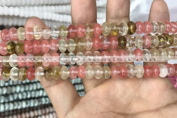 CRB4079 15.5 inches 5*8mm rondelle volcano cherry quartz beads wholesale