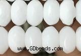 CRB4113 15.5 inches 5*8mm faceted rondelle white porcelain beads