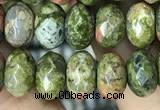 CRB4118 15.5 inches 5*8mm faceted rondelle unakite beads