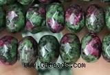 CRB4119 15.5 inches 5*8mm faceted rondelle imitation ruby zoisite beads