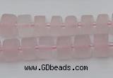 CRB451 15.5 inche 6*10mm tyre matte rose quartz gemstone beads