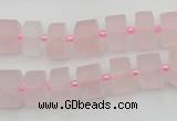 CRB452 15.5 inche 7*11mm tyre matte rose quartz gemstone beads