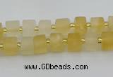 CRB453 15.5 inche 5*8mm tyre matte citrine gemstone beads