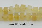 CRB454 15.5 inche 6*10mm tyre matte citrine gemstone beads