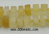 CRB455 15.5 inche 8*12mm tyre matte citrine gemstone beads