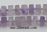 CRB456 15.5 inche 5*8mm tyre matte amethyst gemstone beads