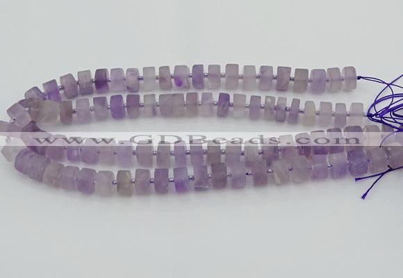 CRB457 15.5 inche 6*10mm tyre matte amethyst gemstone beads