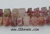 CRB460 15.5 inche 6*10mm tyre matte strawberry quartz gemstone beads