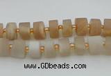 CRB462 15.5 inche 5*8mm tyre matte moonstone gemstone beads