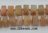 CRB464 15.5 inche 8*12mm tyre matte moonstone gemstone beads