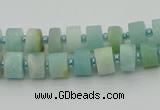 CRB468 15.5 inche 5*8mm tyre matte amazonite gemstone beads