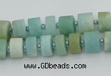 CRB469 15.5 inche 6*10mm tyre matte amazonite gemstone beads