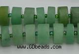 CRB475 15.5 inches 8*14mm tyre green aventurine beads wholesale