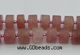 CRB477 15.5 inches 5*8mm tyre strawberry quartz beads wholesale