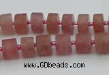 CRB478 15.5 inches 6*10mm tyre strawberry quartz beads wholesale