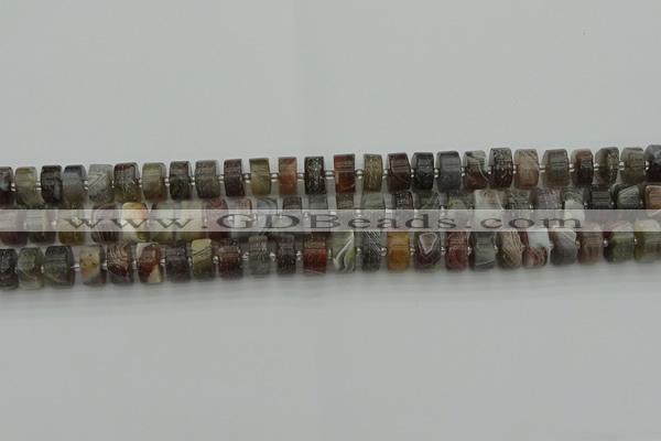 CRB487 15.5 inches 5*8mm tyre matte botswana agate beads wholesale