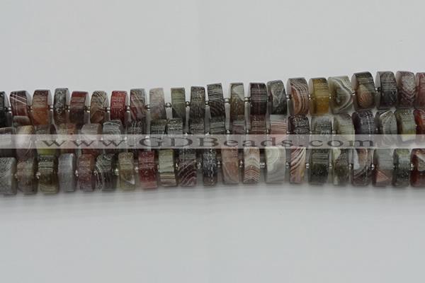 CRB491 15.5 inches 8*16mm tyre matte botswana agate beads wholesale