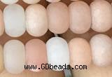 CRB5003 15.5 inches 4*6mm rondelle matte pink aventurine beads