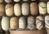 CRB5011 15.5 inches 4*6mm rondelle matte picture jasper beads