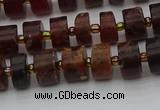 CRB505 15.5 inches 5*8mm tyre orange garnet beads wholesale