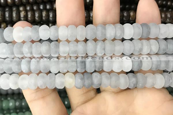 CRB5051 15.5 inches 5*8mm rondelle matte cloudy quartz beads wholesale